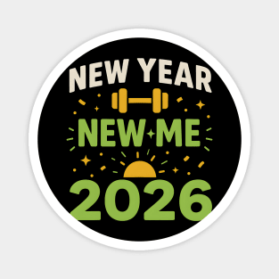 New Year New Me 2026 Fitness Motivation Graphic Magnet